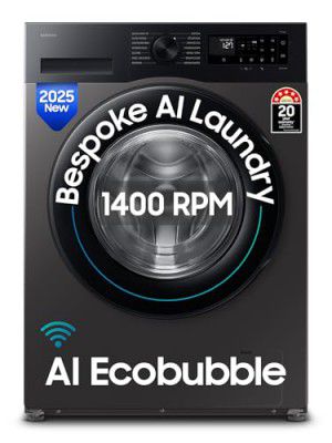 Samsung 12 kg, 5star, AI Ecobubble, Digital Inverter, Fully-Automatic Front Load Washing Machine (WW12DG5B24AXTL, Inox)