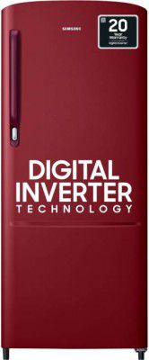 SAMSUNG 183 L Direct Cool Single Door 2 Star Refrigerator with Digital Inverter  (Scarlet Red, RR20C2412RH/NL)