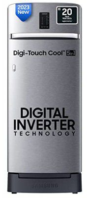 Samsung 215 L 4 Star Digi-Touch Cool Digital Inverter with Display Direct-Cool Single Door Refrigerator (RR23C2F24S8/HL, Silver, Elegant Inox, Base Stand Drawer, 2023 Model)