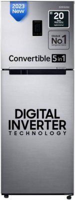 SAMSUNG 301 L Frost Free Double Door 2 Star Convertible Refrigerator with Convertible 5-in-1 , Digital Inverter with Display  (Elegant Inox, RT34C4542S8/HL)