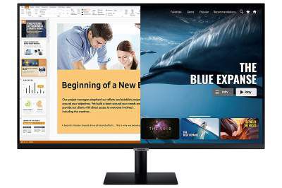 Samsung 32 inch (81.28 cm) M5 Smart Monitor with Netflix, YouTube, Prime Video and Apple TV Streaming (LS32AM500NWXXL, Black)