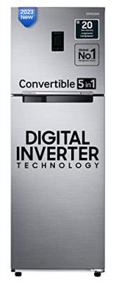[Extra ₹8750 OFF] Samsung 322L 3 Star Convertible 5In1 Digital Inverter with Display Frost-Free Double Door Refrigerator (RT37C4523S8/HL)