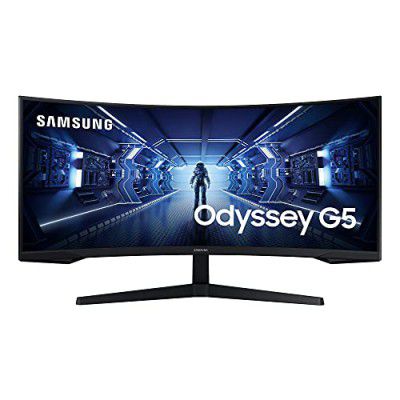 Samsung (34") Odyssey G5 Ultra WQHD 3440 x 1440 Resolution 1000R Curved VA Gaming Monitor, (LC34G55TWWWXXL, Black)