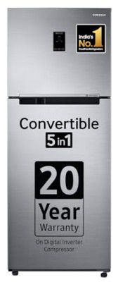 SAMSUNG 363 L Frost Free Double Door 1 Star Convertible Refrigerator with Digital Inverter (Refined Inox, RT39C5511S9/HL)