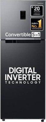 SAMSUNG 385 L Frost Free Double Door 2 Star Convertible Refrigerator  (Luxe Black, RT42C5532BX/HL)