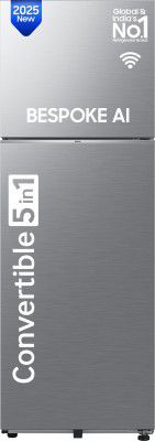 Samsung 419 L Frost Free Double Door 3 Star Convertible Refrigerator (Ez Clean Steel, RT45DG6A4DSLHL)
