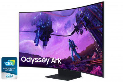 Samsung 55" inch Odyssey Ark, 4K UHD, 165 Hz, 1 Ms, 1000R Curved Gaming Monitor (LS55BG970NWXXL)