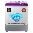 Samsung 6 kg, 5 star, Semi-Automatic Washing Machine (WT60R2000LL/TL, Air Turbo Drying, LIGHT GRAY)...