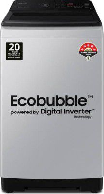 SAMSUNG 8 kg Soft Closing Door 5 star, Ecobubble,, Super Speed, Digital Inverter Fully Automatic Top Load Washing Machine Grey  (WA80BG4545BYTL)