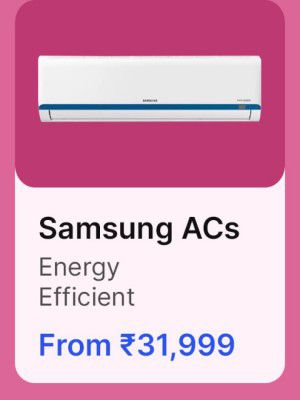Samsung ACs from ₹31999 in Flipkart Big Billion Days Sale.