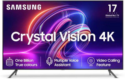 SAMSUNG Crystal Vision 4K iSmart with Voice Assistant 163 cm (65 inch) Ultra HD (4K) LED Smart Tizen TV 2023 Edition with Video Calling & IOT Sensors for Light & Camera  (UA65CUE70AKLXL)