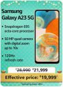 Samsung Galaxy A23 5G @ ₹19,999/- During Big Billion Days Sale...