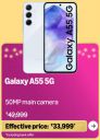 Samsung Galaxy A55 5G (Awesome Iceblue, 8GB RAM, 128GB Storage) | Metal Frame | Vision Booster...