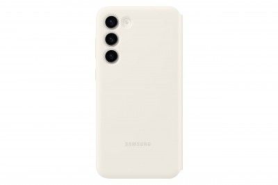 Samsung Galaxy S23+ Smart Clear View Wallet Cover - Cream
