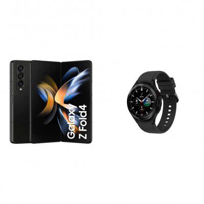 Samsung Galaxy Z Fold4 5G (Phantom Black, 12GB RAM, 256GB Storage) + Galaxy Watch4 Classic Bluetooth (46mm, Black)