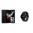 Samsung Galaxy Z Fold4 5G (Phantom Black, 12GB RAM, 256GB Storage) + Galaxy Watch4 Classic Bluetooth (46mm, Black)...