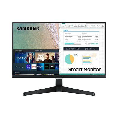 Samsung LS24AM506NWXXL 24 inch Smart Monitor with Netflix, YouTube, Prime Video and Apple TV Streaming