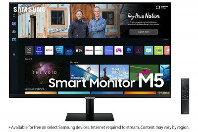 Samsung LS27BM500EWXXL 27" Smart Monitor with World’s 1st Do-It-All Screen, 178° All Around Viewing Angle (LS27BM500EWXXL, Black)