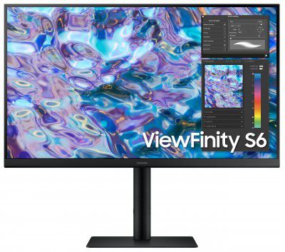 Samsung ViewFinity S6 Flat Monitor 27" QHD 2,560 x 1,440 Resolution, Pivot (LS27B610EQWXXL, Black)