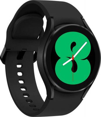 SAMSUNG Watch 4 44mm Super AMOLED with bluetooth calling and body composition tracking Smartwatch  (Black Strap, Free Size)