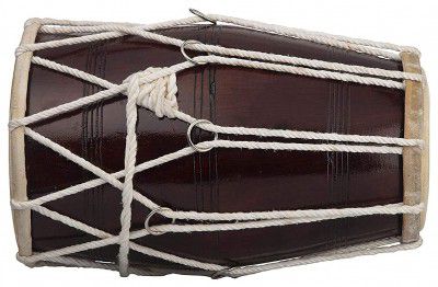 SAMZHE Dholak Indian Folk Musical Instrument Drum Tied Through Rope with Cover