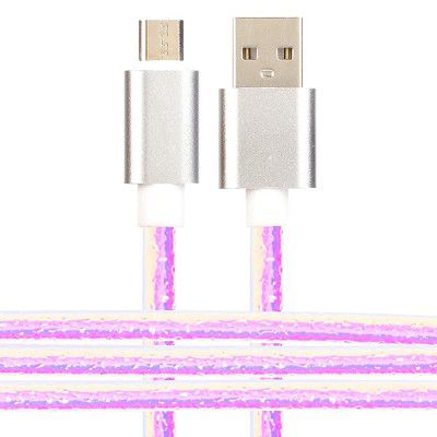 SAMZHE Durable Rugged Extra Tough Unbreakable Braided Micro USB Cable 1.5 Meter (Silver + Purple)