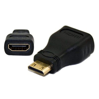 SAMZHE Mini HDMI Male to HDMI Female Adapter Converter VGA- Black