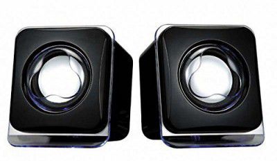 SAMZHE Mini USB2.0 Speaker Compatible with PC, Laptop and Tablet, Black