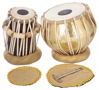 SAMZHE Tabla Drums Set Steel Bayan Dayan Hammer, Cushions and Cover
