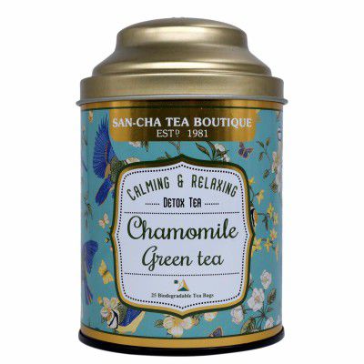 Sancha Tea Boutique, Chamomile Green Tea | 25 Pyramid Bags
