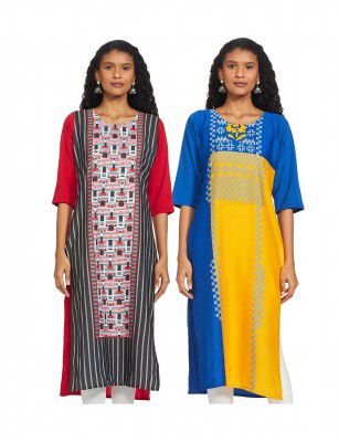 Sancom Womens Crepe Regular Kurta