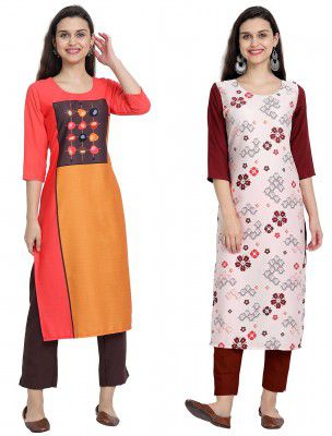 Sancom Womens Crepe Regular Kurta