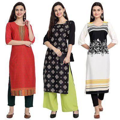 Sancom Womens Crepe Straight Kurta