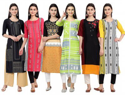 Sancom Womens Crepe Straight Kurta