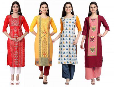 Sancom Womens Crepe Straight Kurta