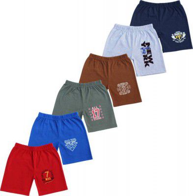 Sand Beach  Short For Boys & Girls Casual Printed Cotton Jersey (Multicolor, Pack of 6)