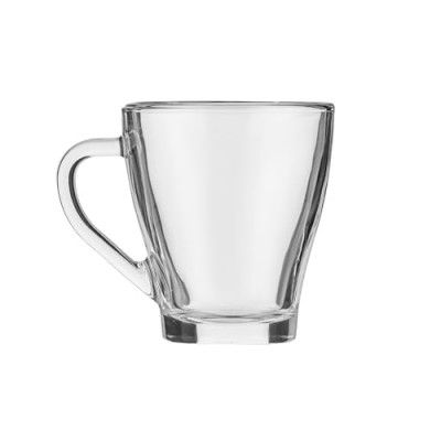 SAND DUNE Hollywood Glass Coffee/Tea Mugs/Heat Resistant, Dishwasher Safe/Set of 2 (255ml, Transparent)/ Classy Design, Easy to Hold/Soda Lime Glass
