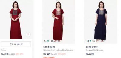 Sand Dune Nightdress Women Nightdress @194
