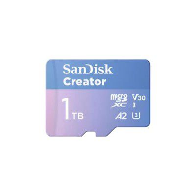 SanDisk Creator microS Card UHS-I with Adapter 1TB Up to 190MB/s Read speeds Up to 130MB/s Write Speed