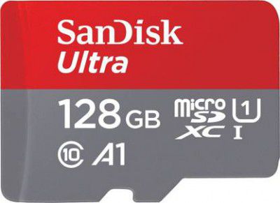 SanDisk Ultra 128 GB MicroSDXC Class 10 100 MB/s Memory Card  (With Adapter)