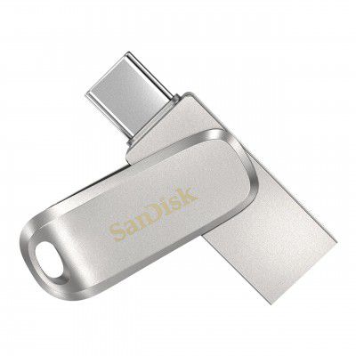 SanDisk Ultra Dual Drive Luxe USB_c Type-C 64GB, OTG, Upto 400MB/S, Pendrive, Silver, 5Y Warranty (SDDDC4-064G-I35)