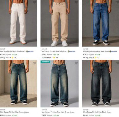Flipkart : Up to 75% OFF - Sanedi Mens Jeans