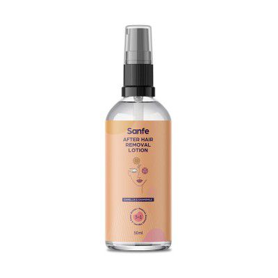 Sanfe After Hair Removal Lotion for Women - 50ml with camellia and chamomile extracts | Reduces Razor Bumps |Ingrown Hair |After Shave Redness | Best Post Shave Solution For Soft and Smooth Skin After