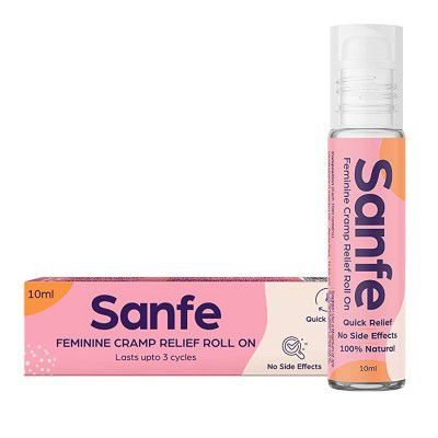 Sanfe Period Cramp Relief Roll For Women and Girl with Instant Relief from Period Pain - 10 ML (Dermatologically Tested, Chemical Free Roll On)