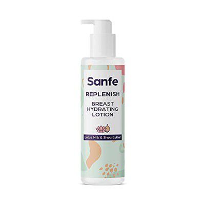 Sanfe Replenish Breast Hydrating Lotion for Women (1 Unit) - Lotus Milk and Shea Butter - 100 ml - Hydrates, Nourishes and Refreshes the Skin