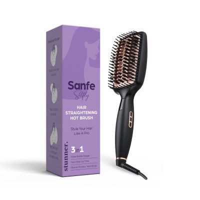 SANFE Selfly Hair Straightening Hot Brush for Natural Hair