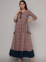 Sanganeri KurtiEthnic Motifs Printed Anarkali Kurta...