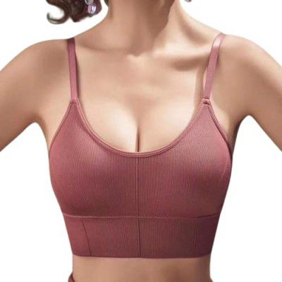 SANGANI, Womens Stretch Cotton, & Rayon Lightly Padded Non-Wired Fashionable, Sports and Every Days Bra (Pack of 1). Multicolour