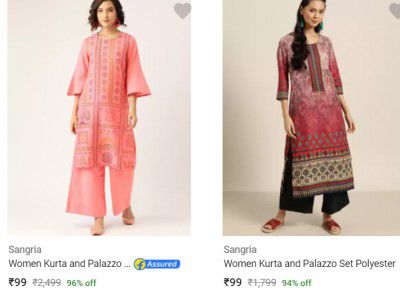 Sangria Womens Ethnic Sets Upto 94% Off