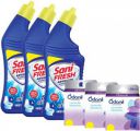 Sani Fresh Advanced 1L + Odonil Air Freshner 48g - Multipack of 3 Liquid Toilet Cleaner (3 x 1 L)...